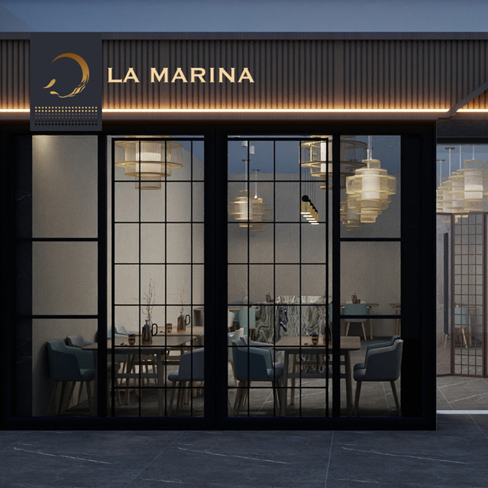 Design de devanture de restaurant japonais.